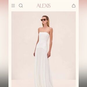 Alexis Sunniva Strapless White Maxi Dress